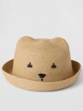GAP Toddler Straw Bear Hat - Tan with Black Face Detail